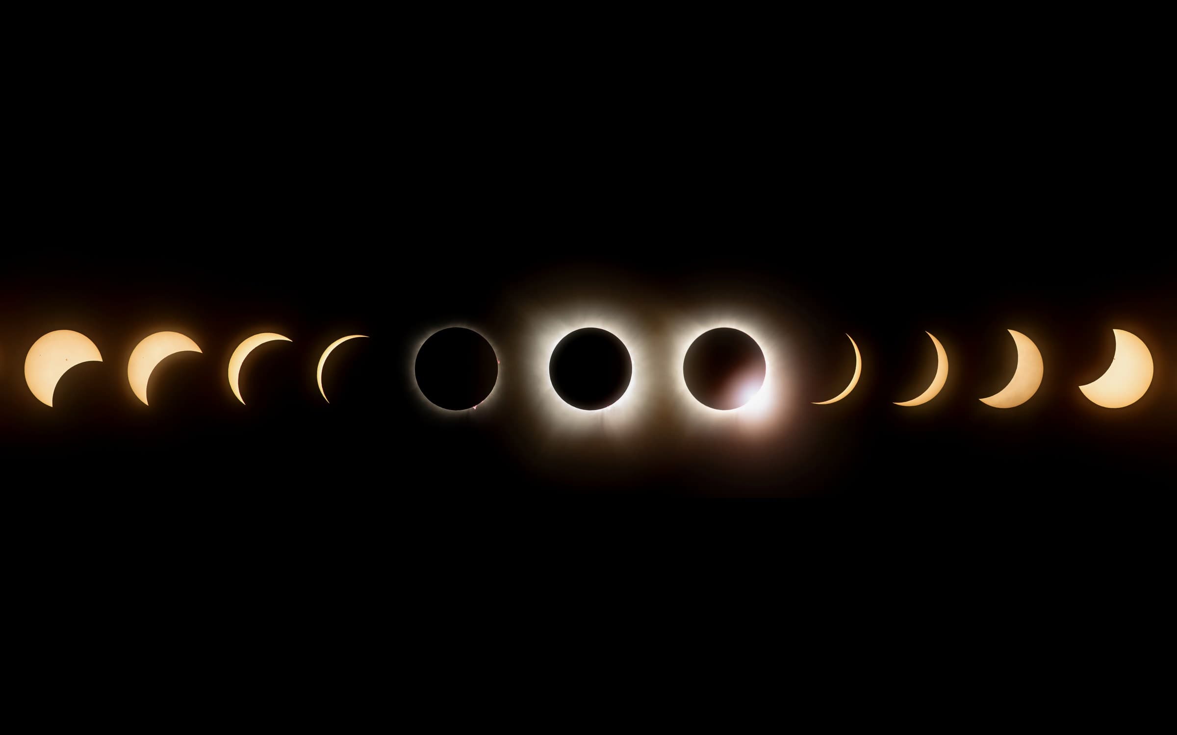 Séquence des phases de l'éclipse solaire